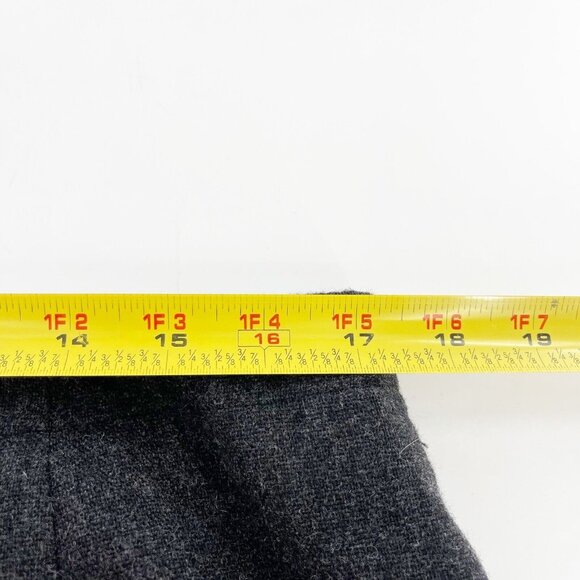 Vtg Michele Wool Blend Fringe Hem Skirt 16 Gray & White Midi Western USA Fringe - Picture 4 of 12